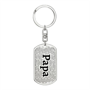 Personalized Grandkids Dog Tag Keychain - Love You This Much